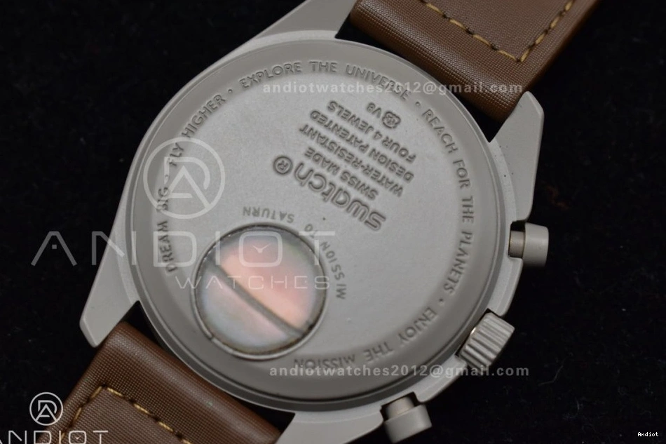 Nylon To Bioceramic Saturn On Mission X Swatch Moonwatch Strap Omega Quartz 0101